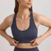 Biustonosz sportowy FlexiRib z tyłem typu racerback w kolorze indygo-łupkowym Biustonosz sportowy FlexiRib z tyłem typu racerback w kolorze indygo-łupkowym