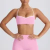 Biustonosz sportowy Soft Active z dekoltem w kształcie serca w kolorze jasnoróżowym
