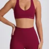 Biustonosz sportowy Soft Active z dekoltem w serek w kolorze bordowym Biustonosz sportowy Soft Active z dekoltem w serek w kolorze bordowym