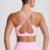 Biustonosz sportowy Soft Active z dekoltem w serek w kolorze jasnoróżowym