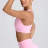 Biustonosz sportowy Soft Active z dekoltem w serek w kolorze jasnoróżowym