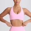 Biustonosz sportowy Soft Active z dekoltem w serek w kolorze jasnoróżowym