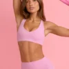 Biustonosz sportowy Soft Active z dekoltem w serek w kolorze zgaszonego różu Biustonosz sportowy Soft Active z dekoltem w serek w kolorze zgaszonego różu