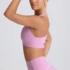 Biustonosz sportowy Soft Active z dekoltem w serek w kolorze zgaszonego różu Biustonosz sportowy Soft Active z dekoltem w serek w kolorze zgaszonego różu