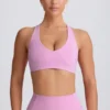 Biustonosz sportowy Soft Active z dekoltem w serek w kolorze zgaszonego różu Biustonosz sportowy Soft Active z dekoltem w serek w kolorze zgaszonego różu