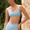 Biustonosz sportowy Soft Active z detalami szwów w kolorze niebieskim Biustonosz sportowy Soft Active z detalami szwów w kolorze niebieskim