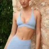 Biustonosz sportowy Soft Active z krzyżującymi się ramiączkami na plecach w kolorze niebieskim Biustonosz sportowy Soft Active z krzyżującymi się ramiączkami na plecach w kolorze niebieskim