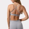 Biustonosz sportowy Soft Active z krzyżującymi się ramiączkami w kolorze szarym melanżowym Biustonosz sportowy Soft Active z krzyżującymi się ramiączkami w kolorze szarym melanżowym