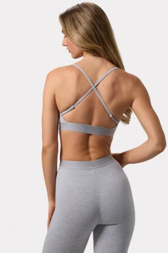 Biustonosz sportowy Soft Active z krzyżującymi się ramiączkami w kolorze szarym melanżowym Biustonosz sportowy Soft Active z krzyżującymi się ramiączkami w kolorze szarym melanżowym