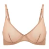 Biustonosz z fiszbinami Intimates Soft Mesh, jednowarstwowy, w kolorze ciepłej brzoskwini