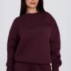 Bluza oversize z okrągłym dekoltem w kolorze bordowym Bluza oversize z okrągłym dekoltem w kolorze bordowym