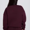 Bluza oversize z okrągłym dekoltem w kolorze bordowym Bluza oversize z okrągłym dekoltem w kolorze bordowym