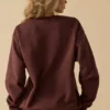 Bluza oversize z okrągłym dekoltem w kolorze mahoniowym Bluza oversize z okrągłym dekoltem w kolorze mahoniowym