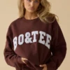 Bluza oversize z okrągłym dekoltem w kolorze mahoniowym Bluza oversize z okrągłym dekoltem w kolorze mahoniowym