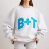 Bluza oversize z okrągłym dekoltem w kolorze szarym melanżowym