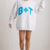 Bluza oversize z okrągłym dekoltem w kolorze szarym melanżowym