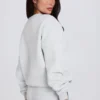 Bluza oversize z okrągłym dekoltem w kolorze szarym melanżowym