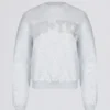 Bluza oversize z okrągłym dekoltem w kolorze szarym melanżowym