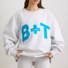Bluza oversize z okrągłym dekoltem w kolorze szarym melanżowym