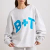 Bluza oversize z okrągłym dekoltem w kolorze szarym melanżowym