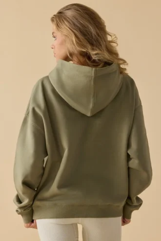 Bluza z kapturem oversize w kolorze delikatnej oliwki