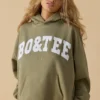 Bluza z kapturem oversize w kolorze delikatnej oliwki Bluza z kapturem oversize w kolorze delikatnej oliwki