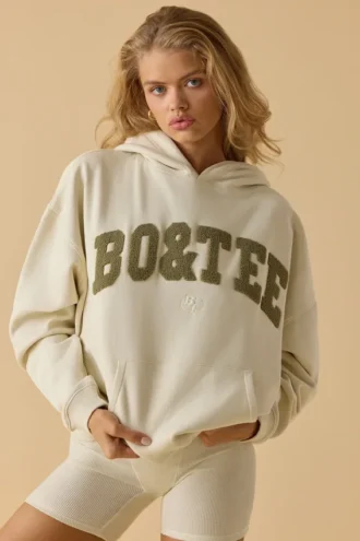 Bluza z kapturem oversize w kolorze kości Bluza z kapturem oversize w kolorze kości