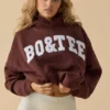 Bluza z kapturem oversize w kolorze mahoniowym Bluza z kapturem oversize w kolorze mahoniowym