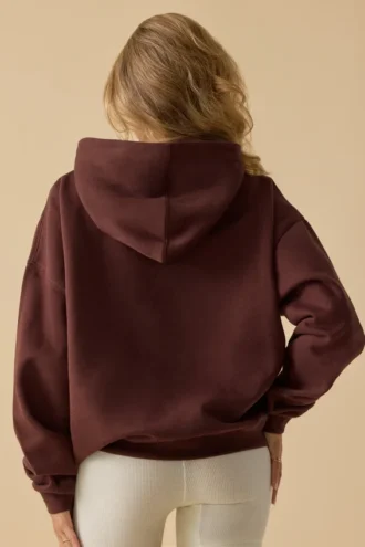 Bluza z kapturem oversize w kolorze mahoniowym