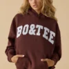 Bluza z kapturem oversize w kolorze mahoniowym Bluza z kapturem oversize w kolorze mahoniowym