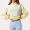 Bluza z kapturem oversize z aplikacją w kolorze cytrynowym