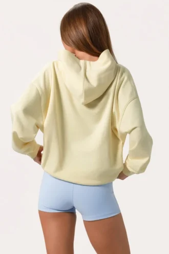 Bluza z kapturem oversize z aplikacją w kolorze cytrynowym Bluza z kapturem oversize z aplikacją w kolorze cytrynowym