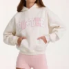 Bluza z kapturem oversize z aplikacją w kolorze kości słoniowej Bluza z kapturem oversize z aplikacją w kolorze kości słoniowej