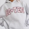 Bluza z kapturem oversize z aplikacją w kolorze szarym
