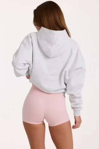Bluza z kapturem oversize z aplikacją w kolorze szarym melanżowym Bluza z kapturem oversize z aplikacją w kolorze szarym melanżowym