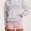 Bluza z kapturem oversize z aplikacją w kolorze szarym melanżowym