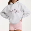 Bluza z kapturem oversize z aplikacją w kolorze szarym melanżowym