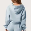 Bluza z kapturem oversize z zamkiem w kolorze pudrowego błękitu Bluza z kapturem oversize z zamkiem w kolorze pudrowego błękitu