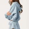 Bluza z kapturem oversize z zamkiem w kolorze pudrowego błękitu Bluza z kapturem oversize z zamkiem w kolorze pudrowego błękitu