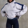 Bluza z kapturem z bawełnianego polaru w kolorze szarym melanżowym Bluza z kapturem z bawełnianego polaru w kolorze szarym melanżowym