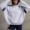 Bluza z kapturem z bawełnianego polaru w kolorze szarym melanżowym Bluza z kapturem z bawełnianego polaru w kolorze szarym melanżowym