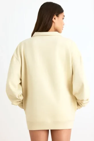 Bluza z zamkiem 1/4 w kolorze kości słoniowej Bluza z zamkiem 1/4 w kolorze kości słoniowej