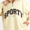 Bluza z zamkiem 1/4 w kolorze kości słoniowej Bluza z zamkiem 1/4 w kolorze kości słoniowej