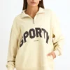 Bluza z zamkiem 1/4 w kolorze kości słoniowej Bluza z zamkiem 1/4 w kolorze kości słoniowej