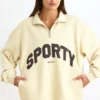 Bluza z zamkiem 1/4 w kolorze kości słoniowej Bluza z zamkiem 1/4 w kolorze kości słoniowej