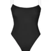 Body Intimates z miękkiej siateczki z niewidocznymi ramiączkami i stringami w kolorze czarnym