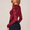 Body z długim rękawem i koronką Letizia w kolorze wiśniowym Body z długim rękawem i koronką Letizia w kolorze wiśniowym
