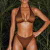 Brązowy top bikini Mele Plunge Micro Brązowy top bikini Mele Plunge Micro
