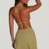 Charakterystyczny sarong z wiązaniem z boku w kolorze zielonym matcha Charakterystyczny sarong z wiązaniem z boku w kolorze zielonym matcha