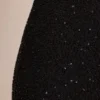 Czarna sukienka Mini Cassis z ozdobnym dekoltem w serek Czarna sukienka Mini Cassis z ozdobnym dekoltem w serek